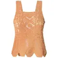 Pepe Jeans Pepe Jeanstil kvinder. PL702291 Top oliven orange (S), Casual, Bomuld, Uden ærmer/stropper