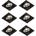 QAZQA Sæt med 6 indbyggede justerbare sorte spotlights - Chuck 111