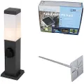 QAZQA Udendørslampe mørkegrå 45 cm med fatning IP44 - Malios