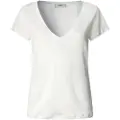 Pepe Jeans Pepe Jeanstil kvinder. PL506048 Megan kortærmet T-shirt med V-hals hvid (L), Casual, Bomuld, Korte ærmer, Bæredygtig
