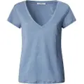 Pepe Jeans Pepe Jeanstil kvinder. PL506048 Megan kortærmet T-shirt med V-hals blå (S), Casual, Bomuld, Korte ærmer, Bæredygtig