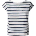 Pepe Jeans Pepe Jeanstil kvinder. PL506063 Vanessa navy t-shirt (S), Hvid, Casual, Korte ærmer, Bæredygtig, Blå
