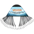 Vevor 10-delt flad elastiksnor, 20 mm kraftige elastikstropper med stål S-kroge, 36" elastisk elastiksnor til last, presenninger, lastbiler og telte, sort