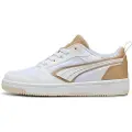 Puma Rebound v6 Low Aqua Metallics Sneakers Unisex, Shoes, White/Gold/Alpine Snow, 39