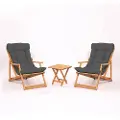 Kalune Design - Havesæt med bord og stole (3 dele) - Larin - Grå - Loungemøbler - - Homeroom