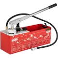 Vevor hydrostatisk tryktestpumpe, test op til 60 bar/860 psi, 3,2 gallon tank, hydraulisk manuel vandtryksmålersæt med tre-enhedsmåler og R 1/2" tilslutning til rørledningsvæsketryktestning
