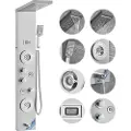 Vevor brusepanelsystem, 6 bruseindstillinger, LED- og displaybrusetårn, regnvand, vandfald, 4 kropsmassagedyser, badekartud, håndbruserhoved 59" slange, vægmonteret brusesæt i rustfrit stål