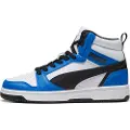 Puma Rebound V6 Mid Sneakers Youth, Shoes, White/Black/Racing Blue, 37.5