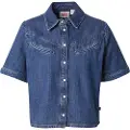 Levi's Levi'stil kvinder. 001SL-0001 Rinoa Camp Shirt blå (M), Casual, Bomuld, Korte ærmer