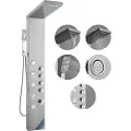 Vevor brusepanelsystem, 4 brusetilstande: brusepaneltårn, regn, vandfald, 5 helkropsmassagedyser og håndbruserhoved med 3 indstillinger og 59" slange, vægmonteret brusesæt i rustfrit stål