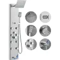 Vevor brusepanelsystem, 6 bruseindstillinger, digitalt display, brusetårn, regnvand, 8 massagedyser, badekartud, håndbruserhoved med 3 indstillinger, 59" slange, vægmonteret brusesæt i rustfrit stål