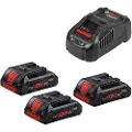 Bosch Power Set 3xpc 18v 4.0ah+gal1880cv Oplader Og Batteri