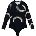 Mystic Jayde One Piece Dame Langærmet Rashguard Med Halv Lynlås