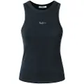 Pepe Jeans Pepe Jeanstil kvinder. PL506035 T-shirt Marian navy (S), Casual, Bomuld, Uden ærmer/stropper, Blå