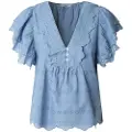 Pepe Jeans Pepe Jeanstil kvinder. PL305023 Bluse Dame blå (XS), Casual, Bomuld, Korte ærmer