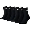 Puma Unisex Short Crew Socks 6 pack, Clothing, Black, 39-42