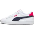 Puma Smash 3.0 Leather Sneakers Youth, Shoes, White/Navy/Red, 35.5