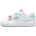 Puma Smash 3.0 Badges Sneakers Toddlers, Shoes, White/Safe Lake/Red Fire, 22