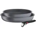 Tefal Sæt med pander INGENIO NATURAL FORCE L3969202, sæt med 3, grå, aluminium, Tefal