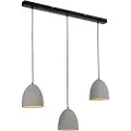 Paul Neuhaus Moderne hanglamp zwart met grijs beton 3-lichts - Eton