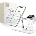 Tech-Protect QI15W-A45 3-i-1 magnetisk trådløs oplader - Magsafe-kompatibel - Hvid