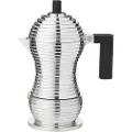 Alessi Komfur espresso kaffemaskine PULCINA 70 ml, sort håndtag, Alessi