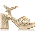 Mtng MTNGtil kvinder. 59609 Britt gold dress sandals -Hælhøjde 7 cm (40), Guldfarvet, 5-8 cm, Spænder, Casual