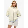 Superdry Superdrytil kvinder. W2012350A Studios hvid sweatshirt med lynlås (L), Casual, Genanvendt polister, Bæredygtig