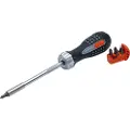 Bahco Skraldeskruetrækker inkl bits ph1, ph2, pz1, pz2, sl4,5 og sl5,5