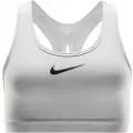 Nike Justerbar Nike Swoosh-sports-bh uden indlæg og med kraftig støtte til kvinder - hvid
