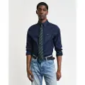 Gant Ganttil mænd. 3000302 Pinpoint Slim Fit Oxford-skjorte navy (L), Casual, Bomuld, Klassisk, Lange ærmer, Blå