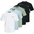 Jack & Jones Beau Frontprint Plus T-shirt Med Korte ærmer 5 Enheder