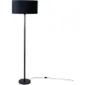 QAZQA Gulvlampe sort med oval fløjlsskærm 50 cm - Simplo