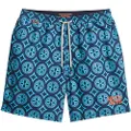 Superdry Superdrytil mænd. M3010250A Badedragt med blåt mosaikprint (XL), Badetøj, Genanvendt polister, Bæredygtig