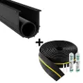 Vevor Garageporttærskel- og bundtætningssæt, 20 fod U-form + O-ring universal garageportbundtætningsliste PVC, kombineret med vejrbestandig garageporttærskeltætningsliste med klæbemiddel, sort
