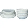 Denby - Tallerkenservice Halo Speckle i 12 dele - Grå - Servicesæt - - Homeroom