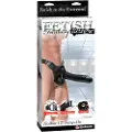 Pipedream Fetish Strap-On 12 - justerbart, hul dildo (sort)