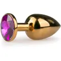 EasyToys Metal No.1 - plug med lilla sten - guld (2,5 cm)