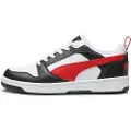 Puma Rebound V6 Low Sneakers, Shoes, White/Red/Black, 42.5