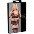 Cottelli Bondage Plus Size - blonde bh-sæt (sort) - 4XL