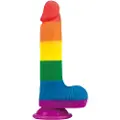 Lovetoy Prider - realistisk dildo med testikler - 20cm (regnbue)
