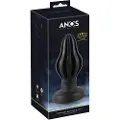 ANOS - bølget blød anal plug - 7cm (sort)