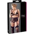 Cottelli Plus Size - Blonder undertøjstrio (sort) - XXXXL