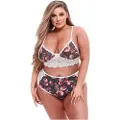 Baci Plus Size - blomstrende, blondet bh-sæt