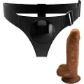 Pretty Love Harness - universal sele med dildo - 17 cm (sort)