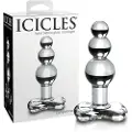 Icicles No. 47 - trippel perle glas anal plug (gennemsigtig)