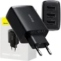Baseus Compact Quick Charger CCXJ020101, 3x USB, 17W - Sort