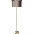 QAZQA Gulvlampe messing med fløjlsskærm taupe 50 cm - Simplo