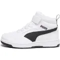 Puma Rebound V6 Mid Sneakers Kids, Shoes, White/Black, 31.5
