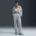 Nike Vævede Nike Windrunner-bukser med høj talje og åben kant til kvinder - grå